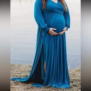 Teal  autumn dress size M.